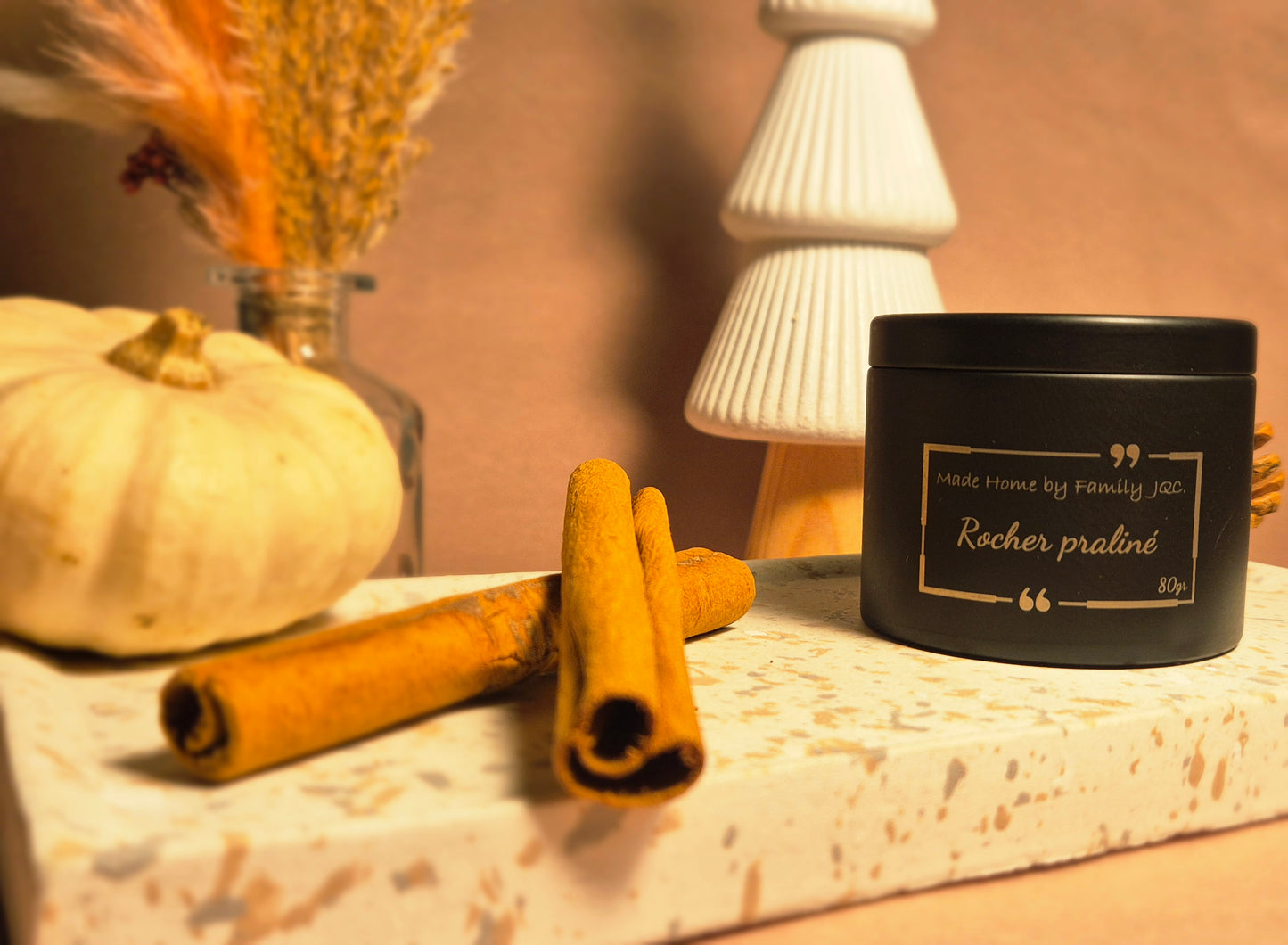 Bougie parfumée "Rocher praliné" 80gr